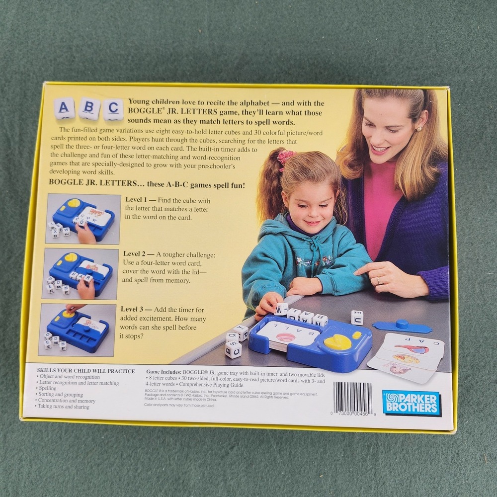 Boggle Jr. Letters Preschool Spelling Game Vintage 1992 Complete Parker Bros - Picture 7 of 7